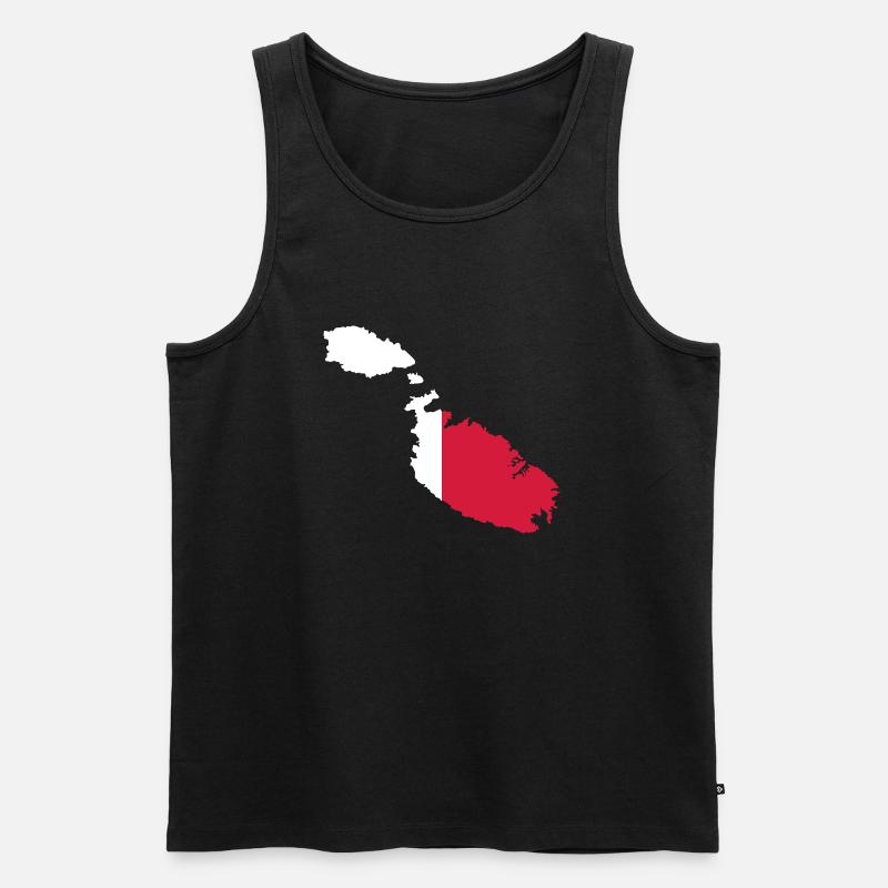 Malta - Männer Premium Bio Tank Top - Schwarz
