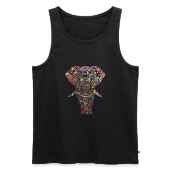YOGA, elephant, meditation, gift, gift idea - Men's Premium Organic Tank Top - black - Front - AI Model Male 178 light (178cm)