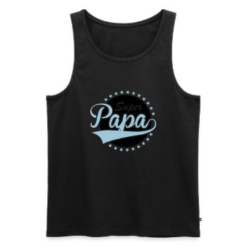 Super Papa - Männer Premium Bio Tank Top - Schwarz - Vorne - AI Model Male 178 light (178cm)