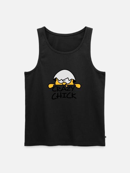 Crazy crazy chick behind wall - Men's Premium Organic Tank Top - black