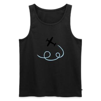 Flugzeug - Männer Premium Bio Tank Top - Schwarz - Vorne - Michal (187cm)
