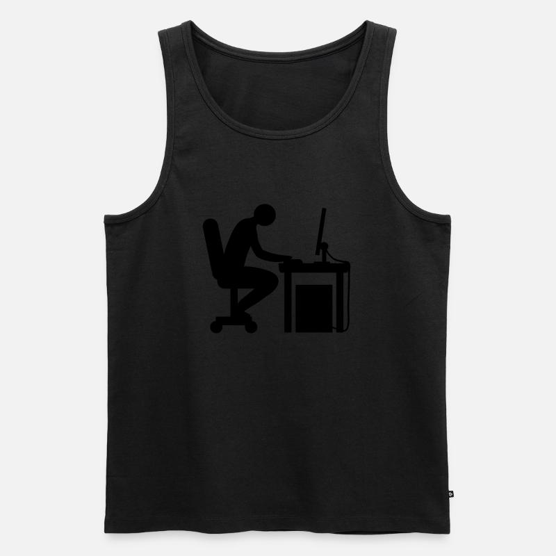 Computer Schreibtisch Nerd - Männer Premium Bio Tank Top - Schwarz