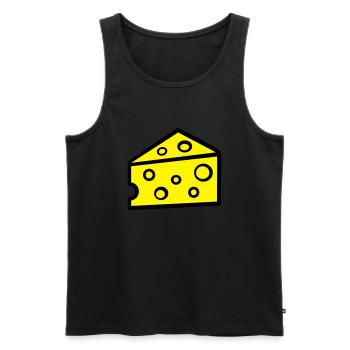 Käse - Männer Premium Bio Tank Top - Schwarz - Vorne - AI Model Male 178 light (178cm)