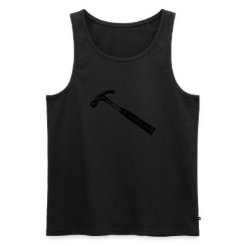 Hammer T-Shirt, Zimmermann, Arbeit, Selbstständig, - Männer Premium Bio Tank Top - Schwarz - Vorne - Michal (187cm)