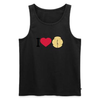 i love ass heart love logo round nude woman sexy a - Men's Premium Organic Tank Top - black - Front - AI Model Male 178 light (178cm)