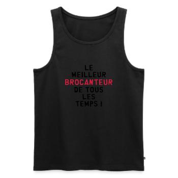 Antiquaire / Antiquité / Brocante / Brocanteur - Débardeur bio Premium Homme - noir - Devant - Michal (187cm)