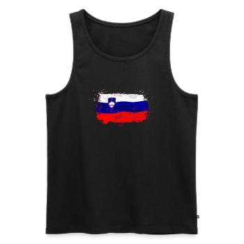 Slovenia Flag - Männer Premium Bio Tank Top - Schwarz - Vorne - AI Model Male 178 light (178cm)