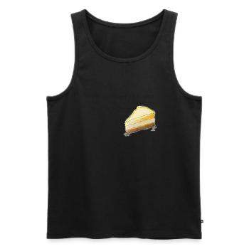 Käsekuchen T-Shirt - Männer Premium Bio Tank Top - Schwarz - Vorne - Michal (187cm)