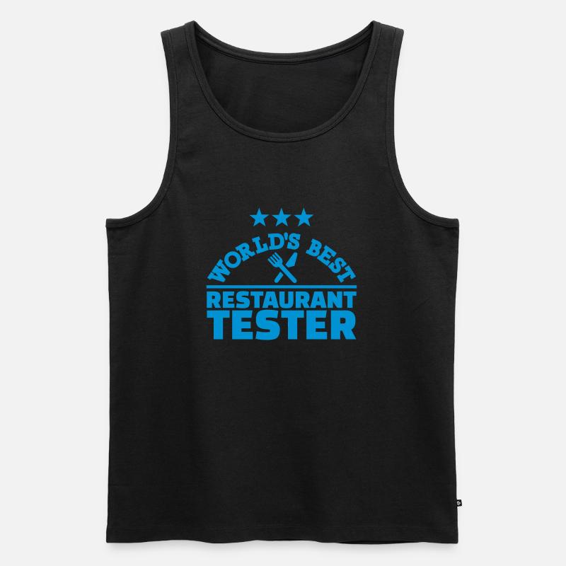 Restaurant Tester - Männer Premium Bio Tank Top - Schwarz