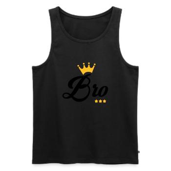 Frère Frangin Frere Naissance Bébé Frérot - Débardeur bio Premium Homme - noir - Devant - AI Model Male 178 light (178cm)