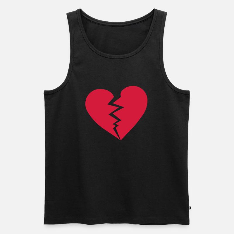 Zerbrochenes Herz - Männer Premium Bio Tank Top - Schwarz
