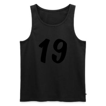 19 - Männer Premium Bio Tank Top - Schwarz - Vorne - Michal (187cm)