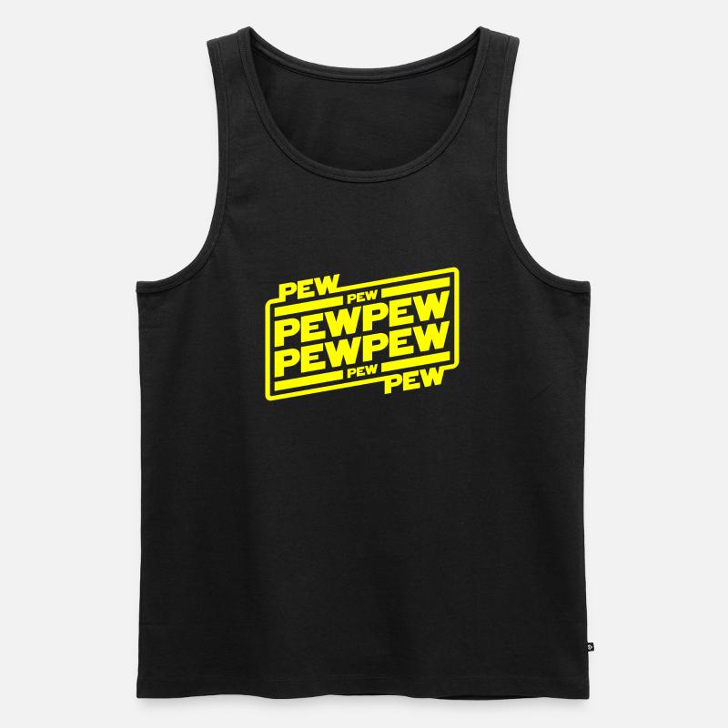 Pew Pew Pew - Männer Premium Bio Tank Top - Schwarz