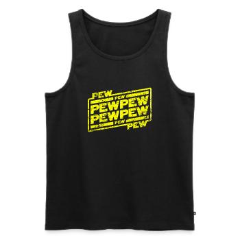 Pew Pew Pew - Männer Premium Bio Tank Top - Schwarz - Vorne - AI Model Male 178 light (178cm)