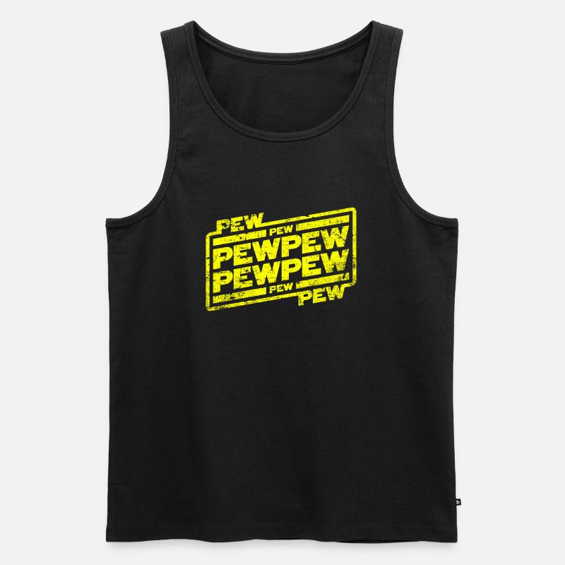 Pew Pew Pew - Männer Premium Bio Tank Top - Schwarz