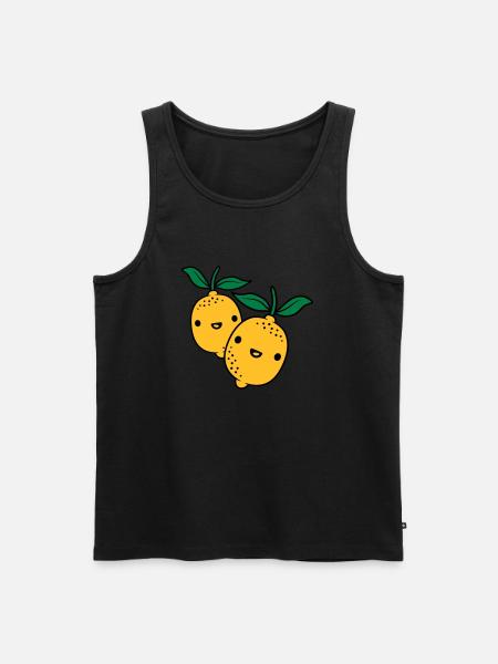 2 kawaii lemons - Men's Premium Organic Tank Top - black