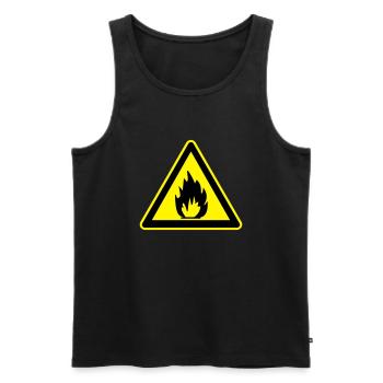 signe inflammable - Débardeur bio Premium Homme - noir - Devant - AI Model Male 178 light (178cm)