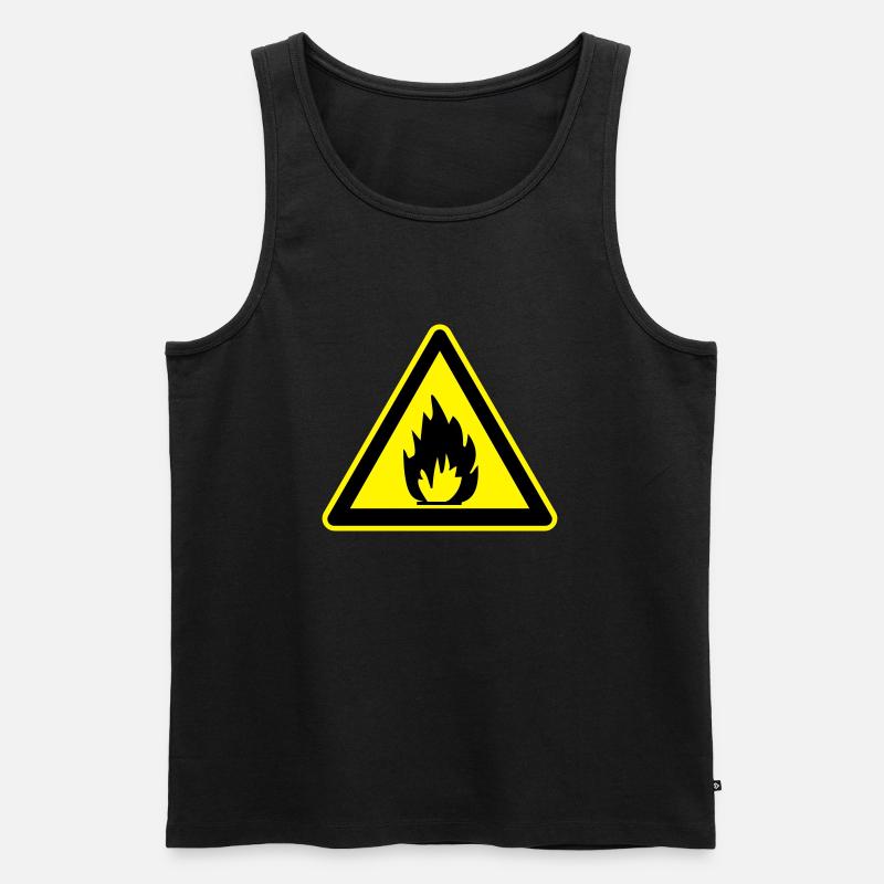 inflammable sign - Männer Premium Bio Tank Top - Schwarz