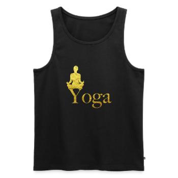 Yoga - Débardeur bio Premium Homme - noir - Devant - AI Model Male 178 light (178cm)