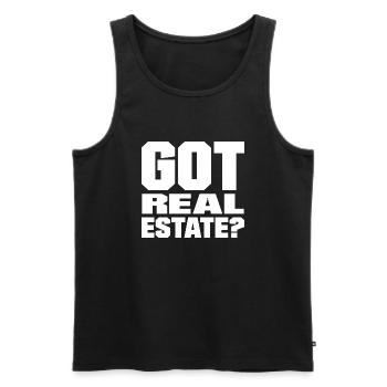 Haben Sie Immobilien? - Männer Premium Bio Tank Top - Schwarz - Vorne - Michal (187cm)