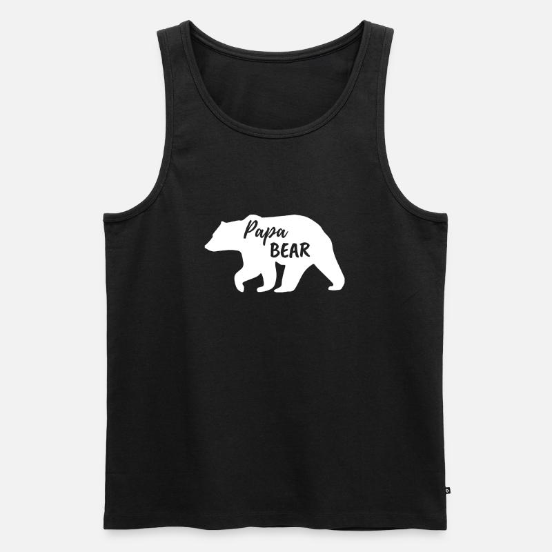Papa Bear - Männer Premium Bio Tank Top - Schwarz
