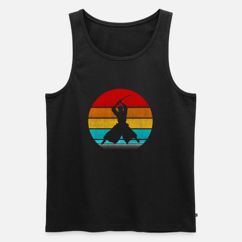 Samurai - Männer Premium Bio Tank Top - Schwarz