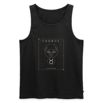 Zodiac Taurus - Men's Premium Organic Tank Top - black - Front - AI Model Male 178 light (178cm)