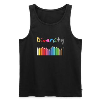 Diversity Gift and Gift Idea - Men's Premium Organic Tank Top - black - Front - Michal (187cm)