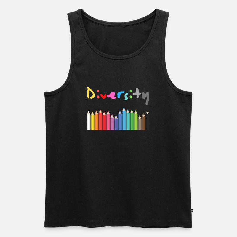 Diversity Geschenk und Geschenkidee - Männer Premium Bio Tank Top - Schwarz