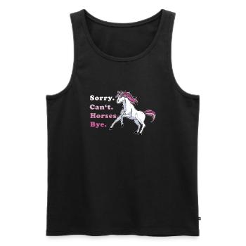 Sorry Can't Horses Bye Pferdefan Geschenkidee - Männer Premium Bio Tank Top - Schwarz - Vorne - AI Model Male 178 light (178cm)