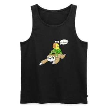 sloth snail and turtle - Men's Premium Organic Tank Top - black - Front - AI Model Male 178 light (178cm)