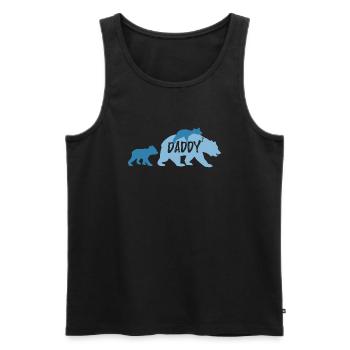 Papa high 2 ours avec 2 garçons bébés enfants - Débardeur bio Premium Homme - noir - Devant - Michal (187cm)
