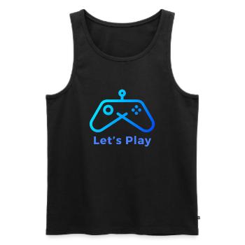 Let's Play Logo - Men's Premium Organic Tank Top - black - Front - AI Model Male 178 light (178cm)