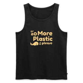 No More Plastic Please - Ocean Pollution - Men's Premium Organic Tank Top - black - Front - AI Model Male 178 light (178cm)