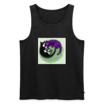 Ying Yang Katzen - Männer Premium Bio Tank Top - Schwarz - Vorne - Michal (187cm)