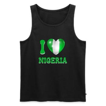 I love Nigeria - Débardeur bio Premium Homme - noir - Devant - AI Model Male 178 light (178cm)