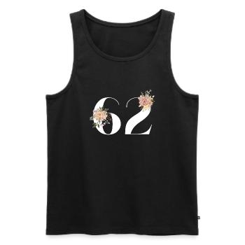 Blumen zum 62. Jahrestag (Geschenk von 62 Jahren) - Männer Premium Bio Tank Top - Schwarz - Vorne - AI Model Male 178 light (178cm)