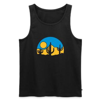 Kakteen Natur Sonne Wüste - Männer Premium Bio Tank Top - Schwarz - Vorne - Michal (187cm)
