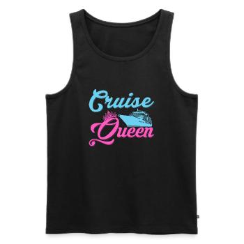Cruise Queen Crusing Vacation Cruiser - Men's Premium Organic Tank Top - black - Front - AI Model Male 178 light (178cm)