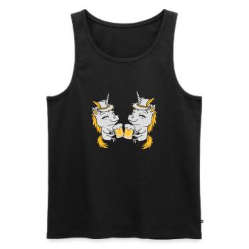 Beer Toast Unicorn Team - Men's Premium Organic Tank Top - black - Front - AI Model Male 178 light (178cm)
