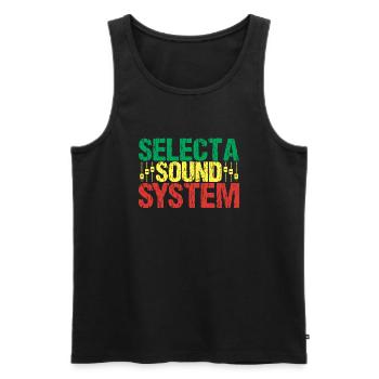 Selecta Sound System Musique Reggae Ragga Dub - Débardeur bio Premium Homme - noir - Devant - AI Model Male 178 light (178cm)