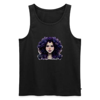 Violet - Men's Premium Organic Tank Top - black - Front - AI Model Male 178 light (178cm)