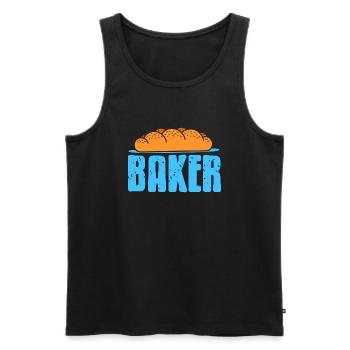 Superbe rétro BAKER Designs Baking Lovers T-Shirt - Débardeur bio Premium Homme - noir - Devant - Michal (187cm)