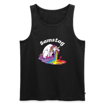 Überstunden Schichtdienst - Arbeiten macht spaß - Männer Premium Bio Tank Top - Schwarz - Vorne - Michal (187cm)