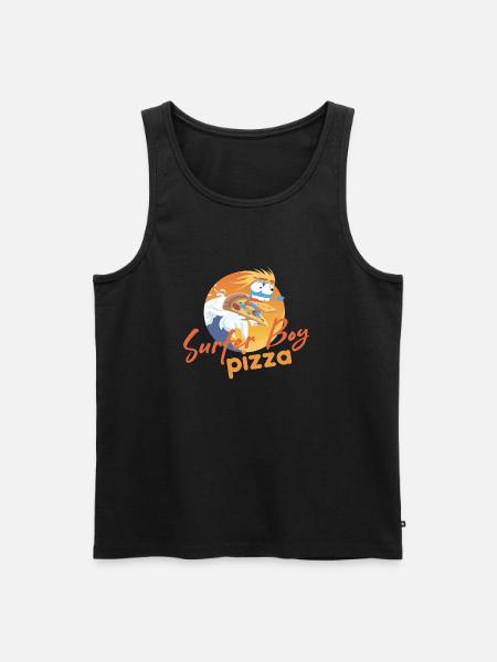 Surfer Boy Pizza - De Pizza Bezorger Surfer - Mannen Premium Bio Tanktop - zwart