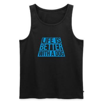 better with a dog - Men's Premium Organic Tank Top - black - Front - Michal (187cm)