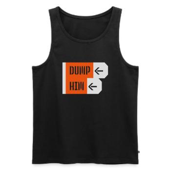 dump him Zitat Logo - Männer Premium Bio Tank Top - Schwarz - Vorne - AI Model Male 178 light (178cm)