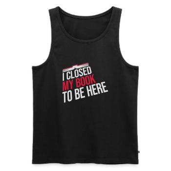I closed my book - Männer Premium Bio Tank Top - Schwarz - Vorne - AI Model Male 178 light (178cm)