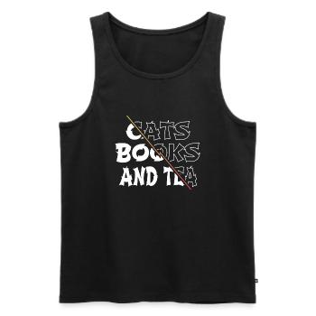 mammal cat humor cat face hoodies and sweatshirts - Männer Premium Bio Tank Top - Schwarz - Vorne - Michal (187cm)