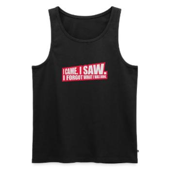 I came saw forget - Men's Premium Organic Tank Top - black - Front - AI Model Male 178 light (178cm)